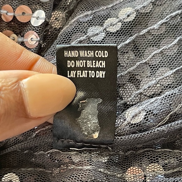 FOREVER 21 | Sheer Silver Sequins Blouse Sz M - Picture 6 of 7